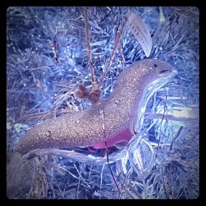 Pottery Barn Glass Dolphin Christmas Ornament